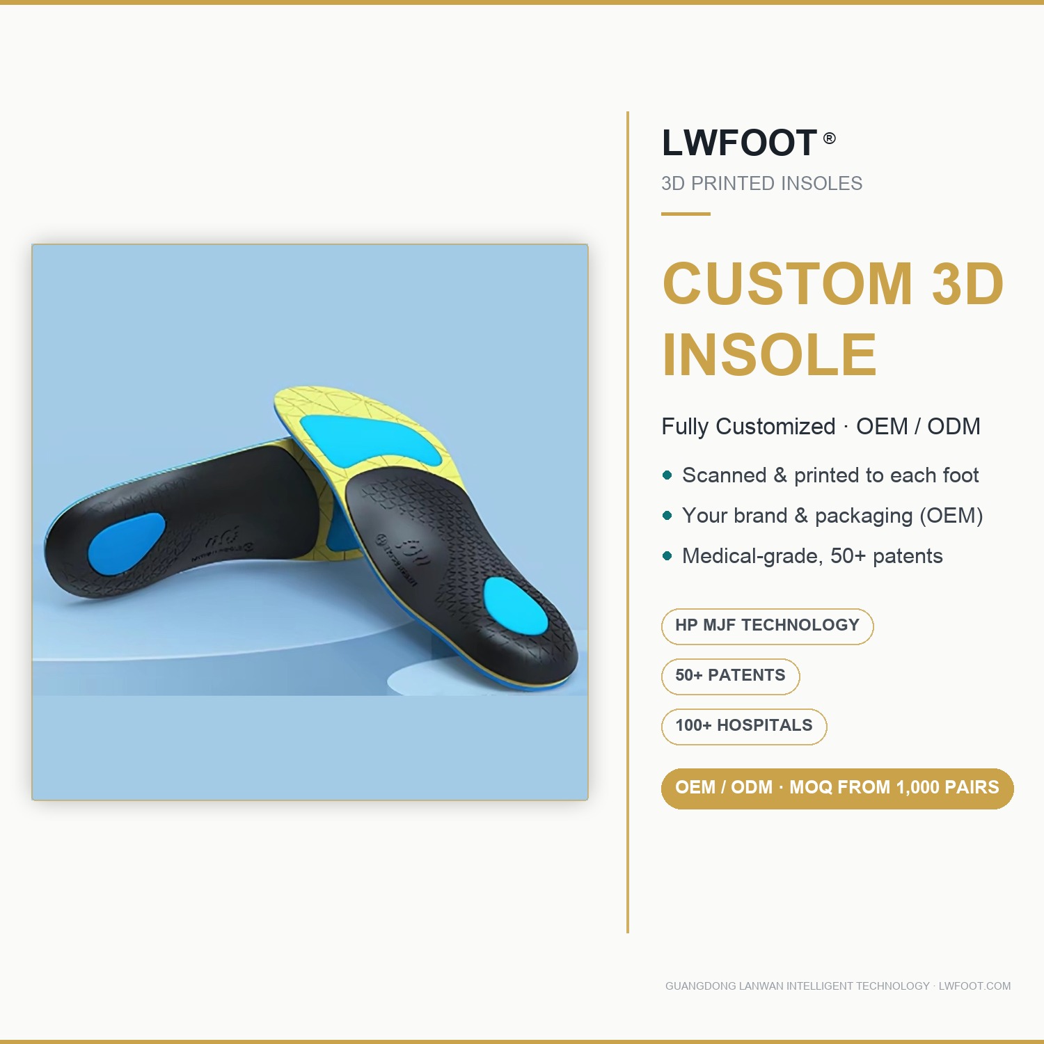 fully custom 3D printed insoles OEM ODM
